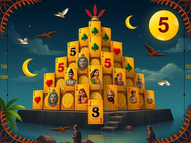 Pyramid Solitaire Full Screen गेमप्ले दृश्य