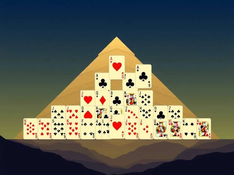 पिरामिड सॉलिटेर के पुराने वर्जन का गेमप्ले स्क्रीनशॉट