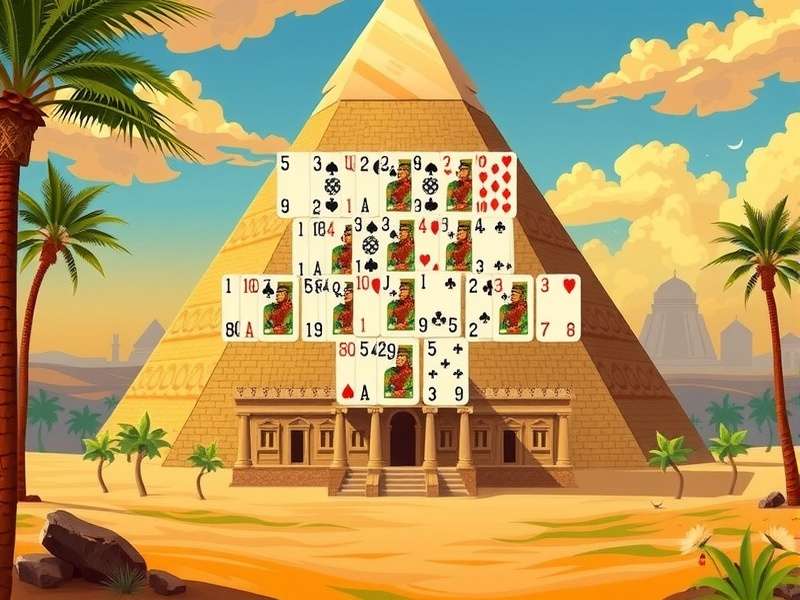 Pyramid Solitaire Ancient Egypt Online गेम इंटरफेस दिखाती हुई तस्वीर