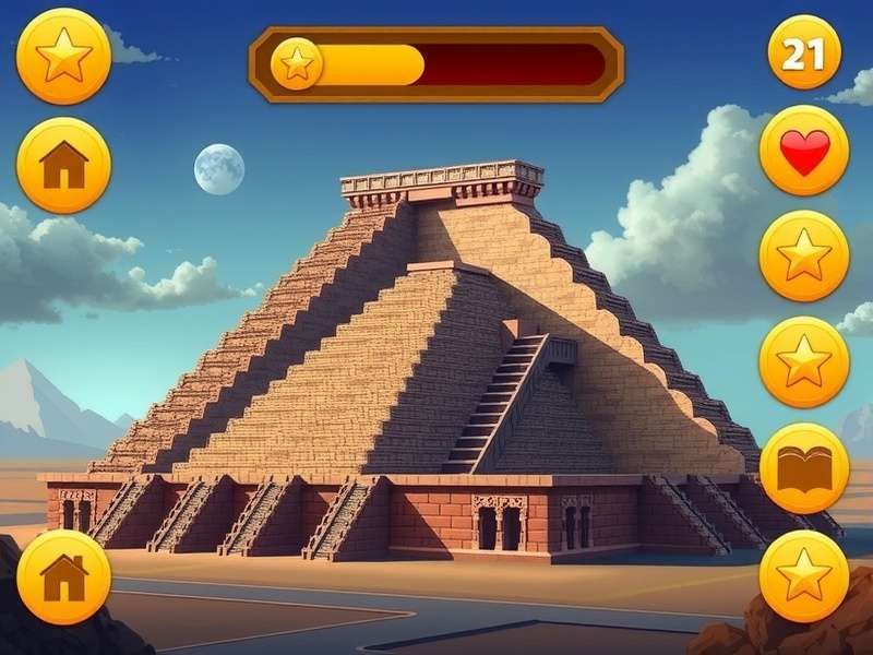 प्राचीन मिस्र थीम वाला पिरामिड सॉलिटेयर गेम इंटरफ़ेस